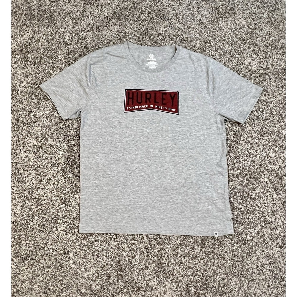 Hurley Rare Men's T-Shirt TShirt Established In Ninety Nine Gray Size M